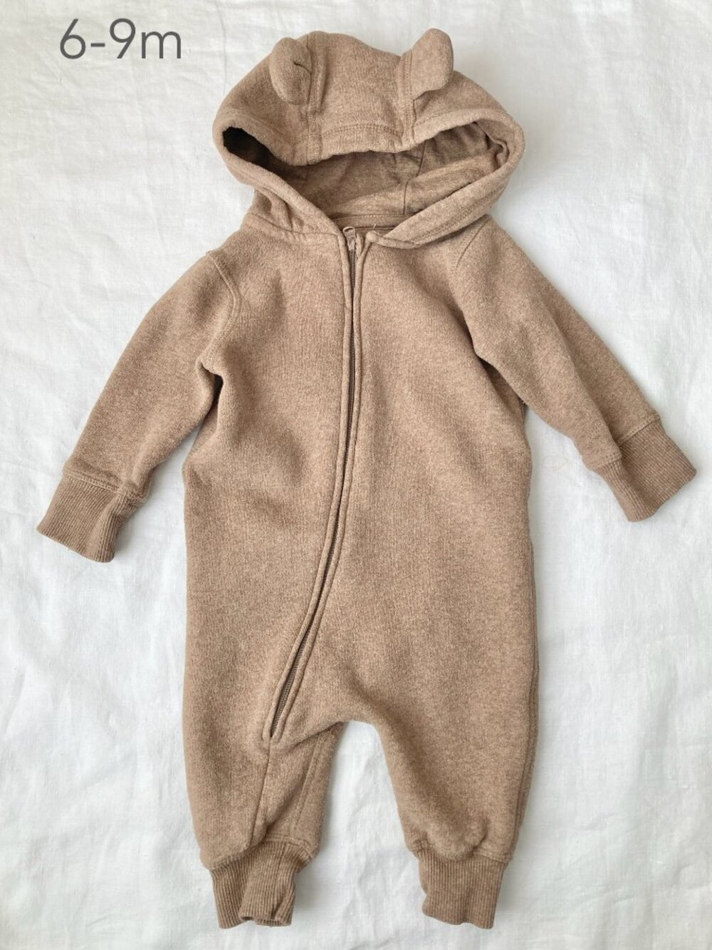 💙2/$25 Rise Little Earthling 6-9 Months Baby Brown Fleece Bunting Suit Romper
